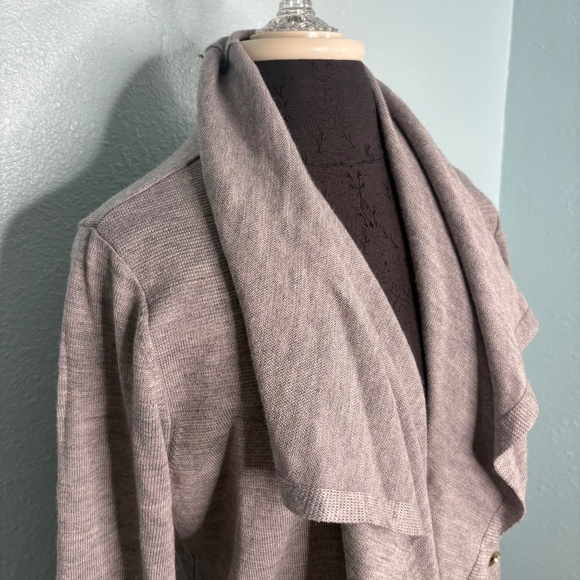 Calvin Klein Grey Open Front Cardigan Sweater - Picture 4 of 13
